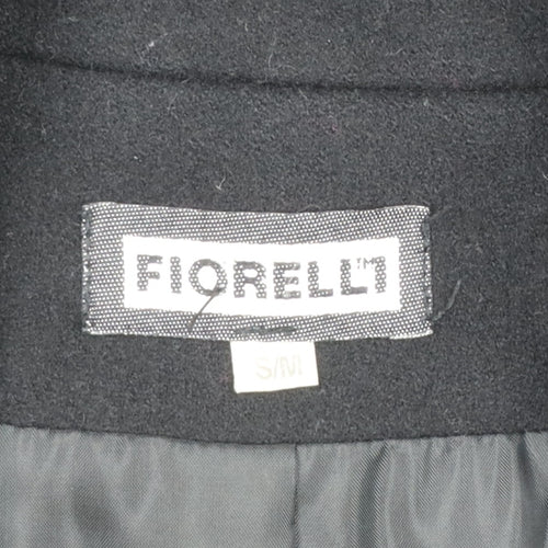 Fiorelli Women Black Wool Blend Long Zip Up Coat S