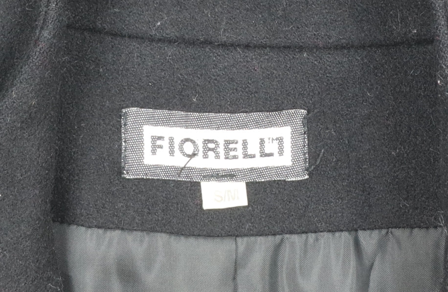 Fiorelli Women Black Wool Blend Long Zip Up Coat S