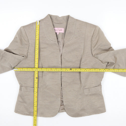 Phase Eight Women’s Beige Striped Shawl Blazer Size 14