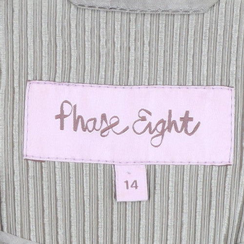 Phase Eight Women’s Beige Striped Shawl Blazer Size 14