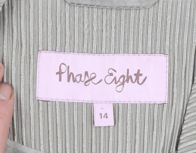 Phase Eight Women’s Beige Striped Shawl Blazer Size 14