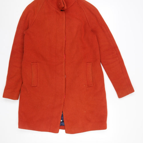Dickins & Jones Women's Red Wool Mid-Length Overcoat Size 8