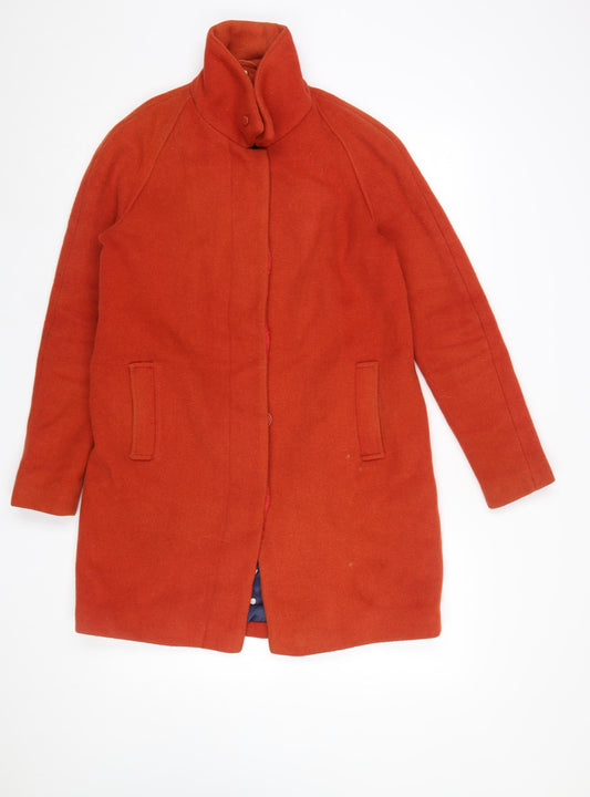 Dickins & Jones Women's Red Wool Mid-Length Overcoat Size 8
