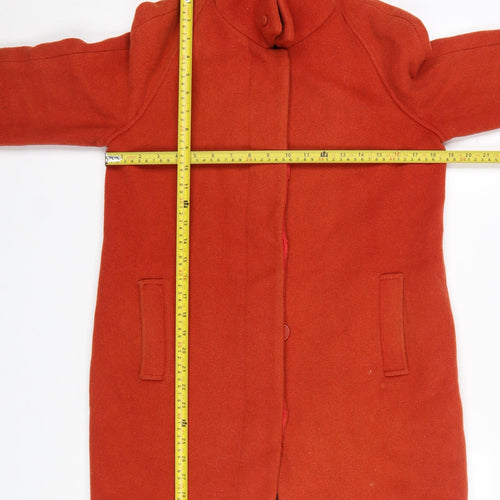 Dickins & Jones Women's Red Wool Mid-Length Overcoat Size 8