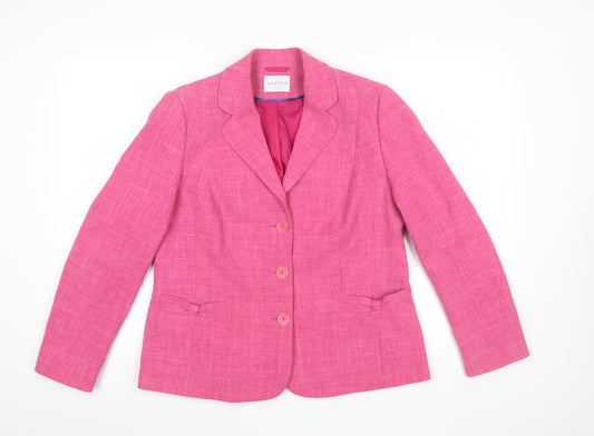 Eastex Women’s Pink Linen Blend Tailored Blazer Jacket UK 12