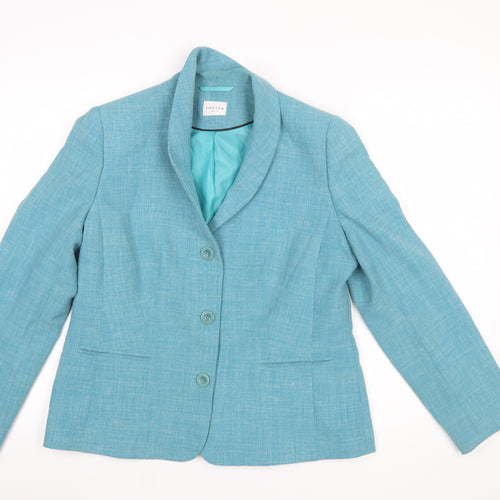 Eastex Women's Blue Linen Blend Two-Button Suit Jacket Size 12