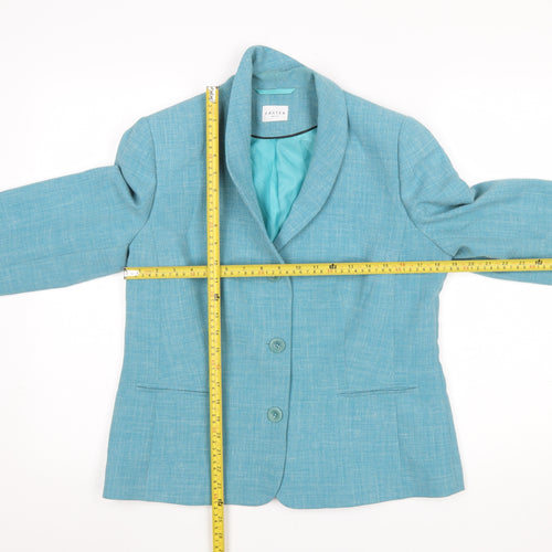 Eastex Women's Blue Linen Blend Two-Button Suit Jacket Size 12
