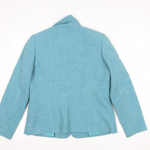 Eastex Women's Blue Linen Blend Two-Button Suit Jacket Size 12