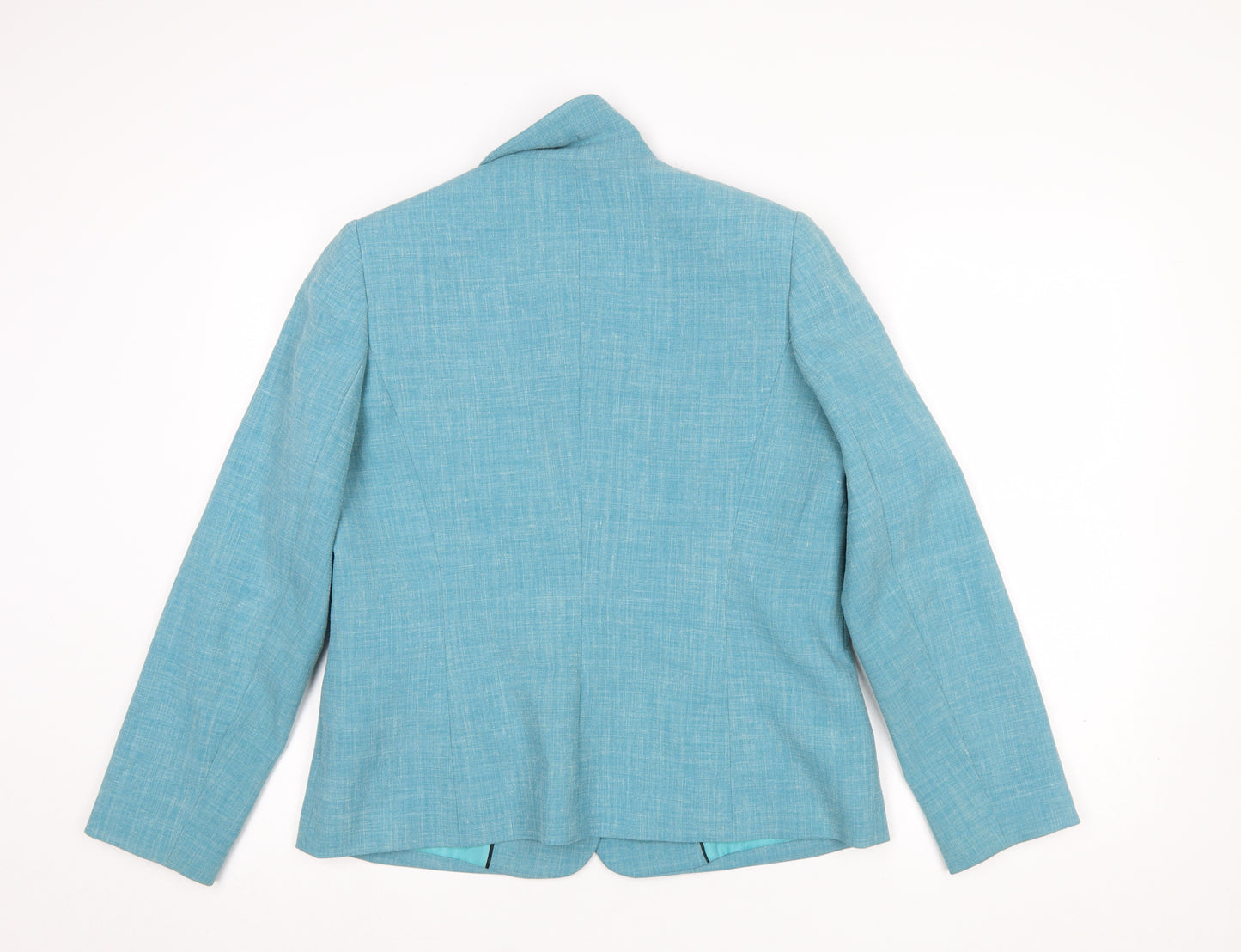 Eastex Women's Blue Linen Blend Two-Button Suit Jacket Size 12