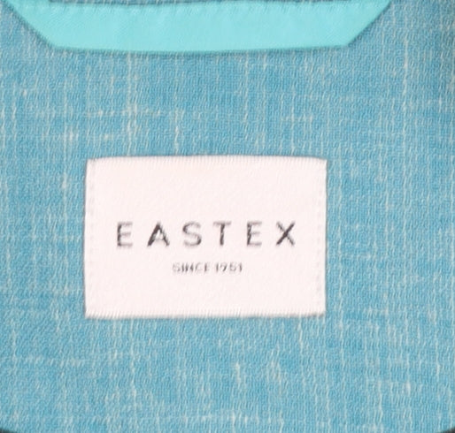 Eastex Women's Blue Linen Blend Two-Button Suit Jacket Size 12