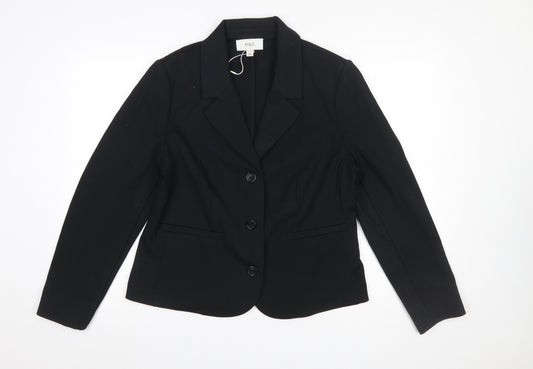 Marks and Spencer Women's Black Size 14 Classic Single-Breasted Suit Jacket
