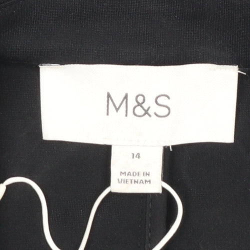 Marks and Spencer Women's Black Size 14 Classic Single-Breasted Suit Jacket
