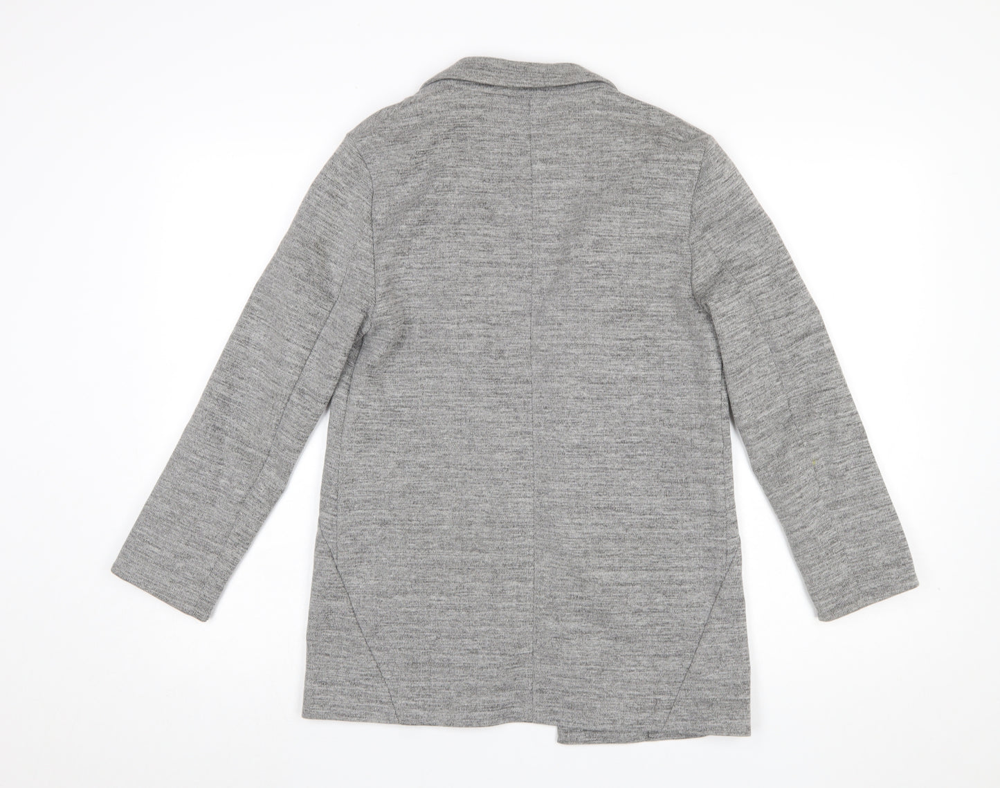 Topshop Womens Grey Cotton Blend Blazer Jacket UK 6 Regular Fit