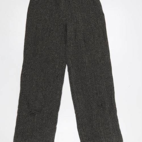 MaxMara Women’s Grey Wool Tweed Straight Trousers Size 12