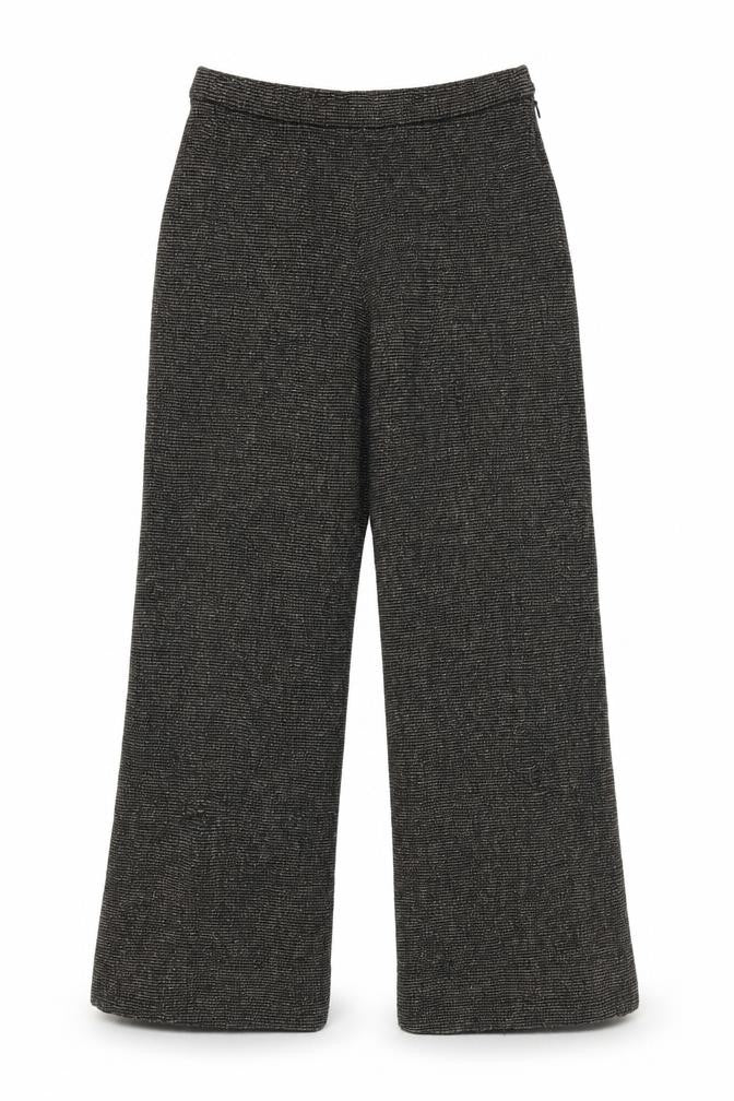 Front view of MaxMara Women’s Grey Wool Tweed Straight Trousers, size UK 12