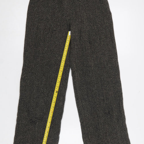 MaxMara Women’s Grey Wool Tweed Straight Trousers Size 12