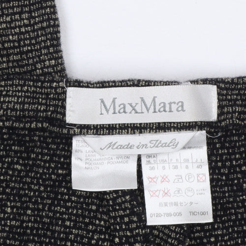 MaxMara Women’s Grey Wool Tweed Straight Trousers Size 12