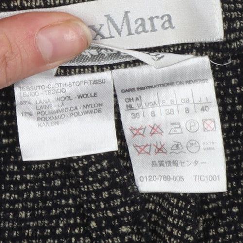 MaxMara Women’s Grey Wool Tweed Straight Trousers Size 12