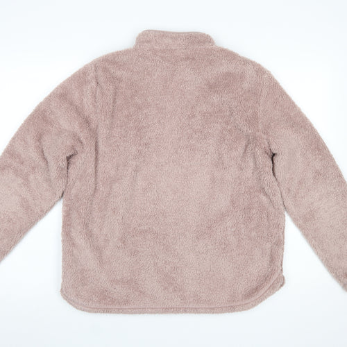 H&M Women's Beige 1/2 Zip Fleece Pullover Sweatshirt Size M