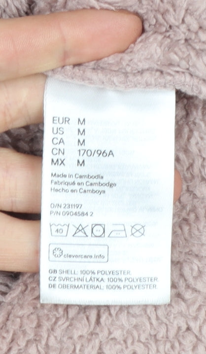 H&M Women's Beige 1/2 Zip Fleece Pullover Sweatshirt Size M