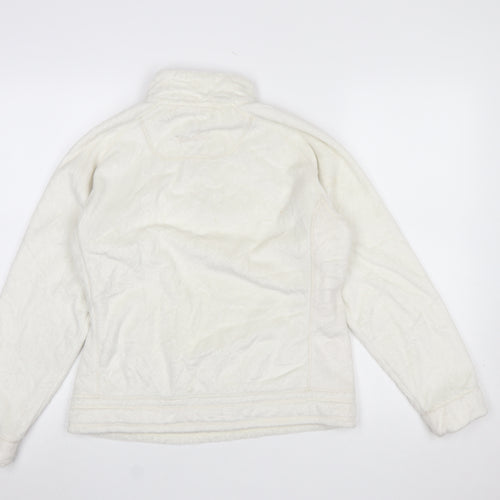 Weird Fish Women Ivory Fleece Pullover Sweatshirt M 1/4 Zip Polyester