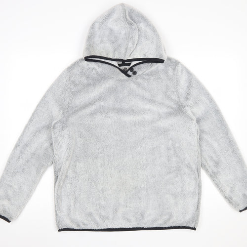 Crane Women Grey Size 12/14 Hooded Pullover Fleece Sweatshirt