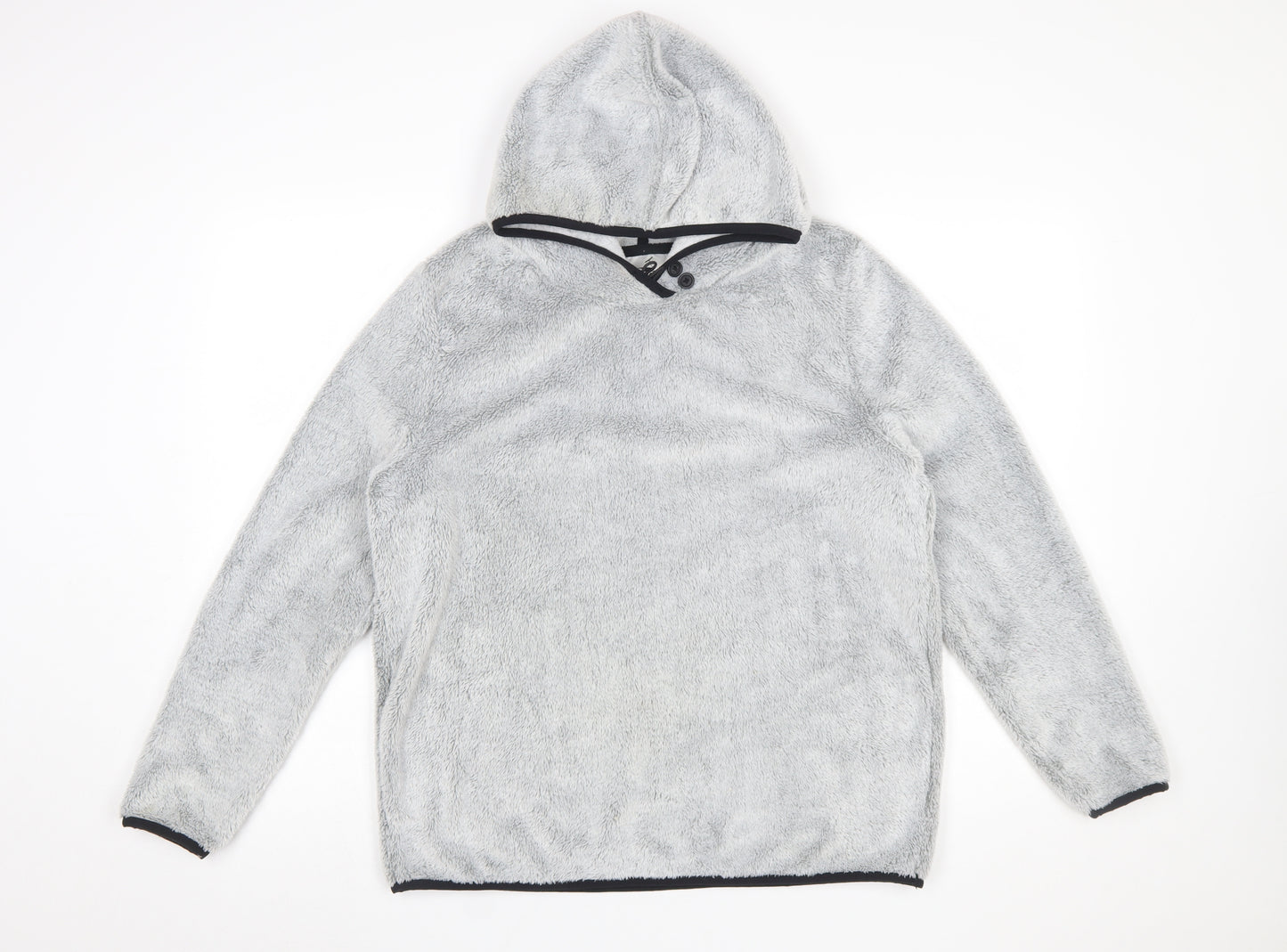 Crane Women Grey Size 12/14 Hooded Pullover Fleece Sweatshirt