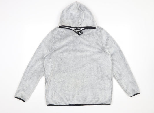 Crane Women Grey Size 12/14 Hooded Pullover Fleece Sweatshirt