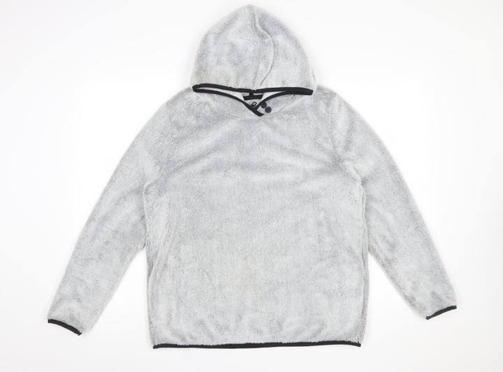 Crane Women Grey Size 12/14 Hooded Pullover Fleece Sweatshirt