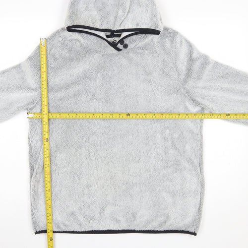 Crane Women Grey Size 12/14 Hooded Pullover Fleece Sweatshirt