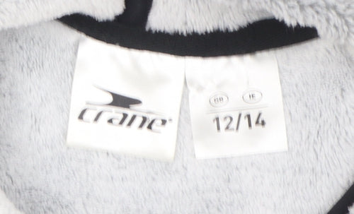 Crane Women Grey Size 12/14 Hooded Pullover Fleece Sweatshirt