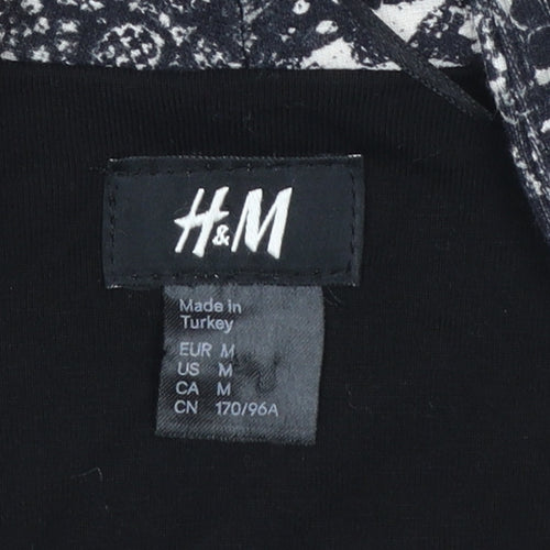 H&M Women's Black Snake Print Blazer Jacket Size 12 Single Breasted