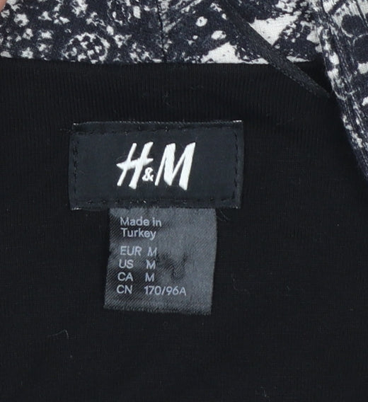 H&M Women's Black Snake Print Blazer Jacket Size 12 Single Breasted