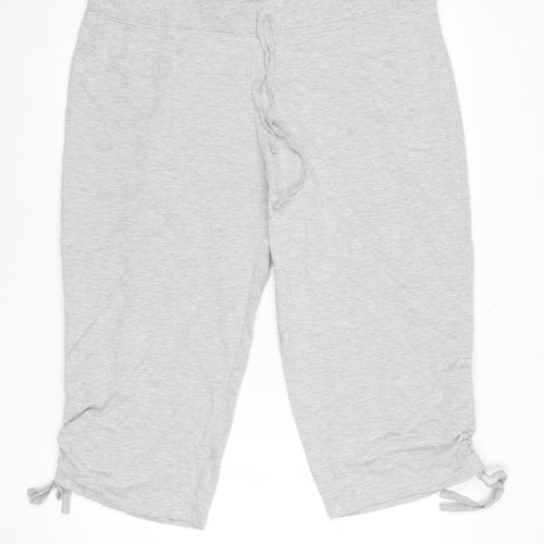 KIT Womens Grey Capri Jersey Trousers Size 20 Comfort Fit