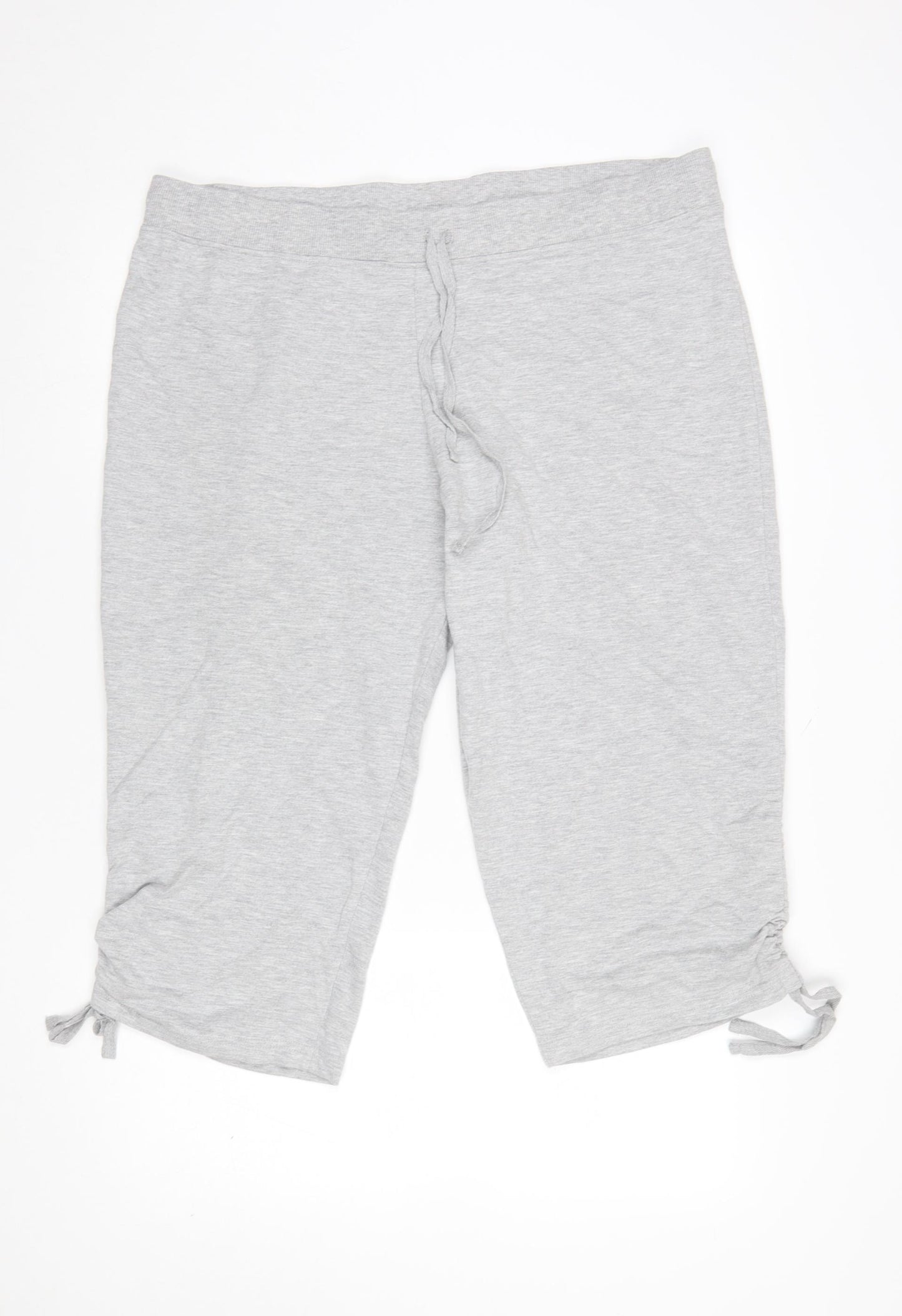 KIT Womens Grey Capri Jersey Trousers Size 20 Comfort Fit