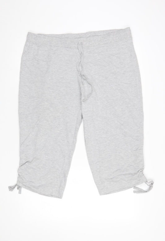 KIT Womens Grey Capri Jersey Trousers Size 20 Comfort Fit