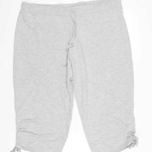 KIT Womens Grey Capri Jersey Trousers Size 20 Comfort Fit