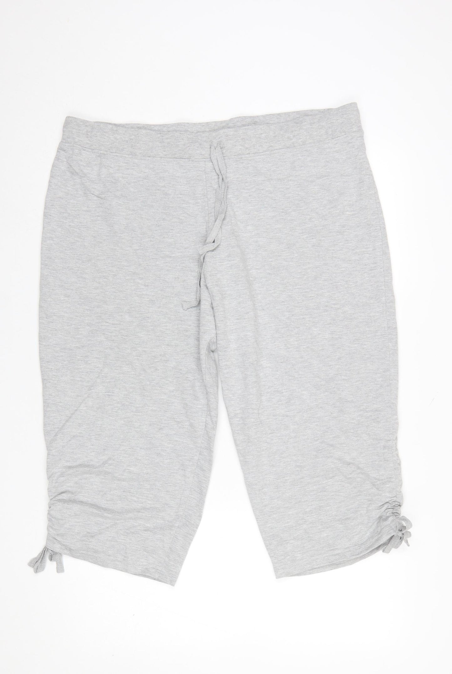 KIT Womens Grey Capri Jersey Trousers Size 20 Comfort Fit