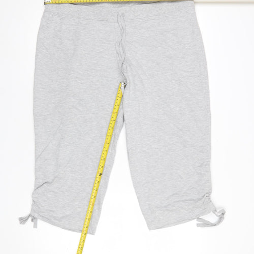 KIT Womens Grey Capri Jersey Trousers Size 20 Comfort Fit