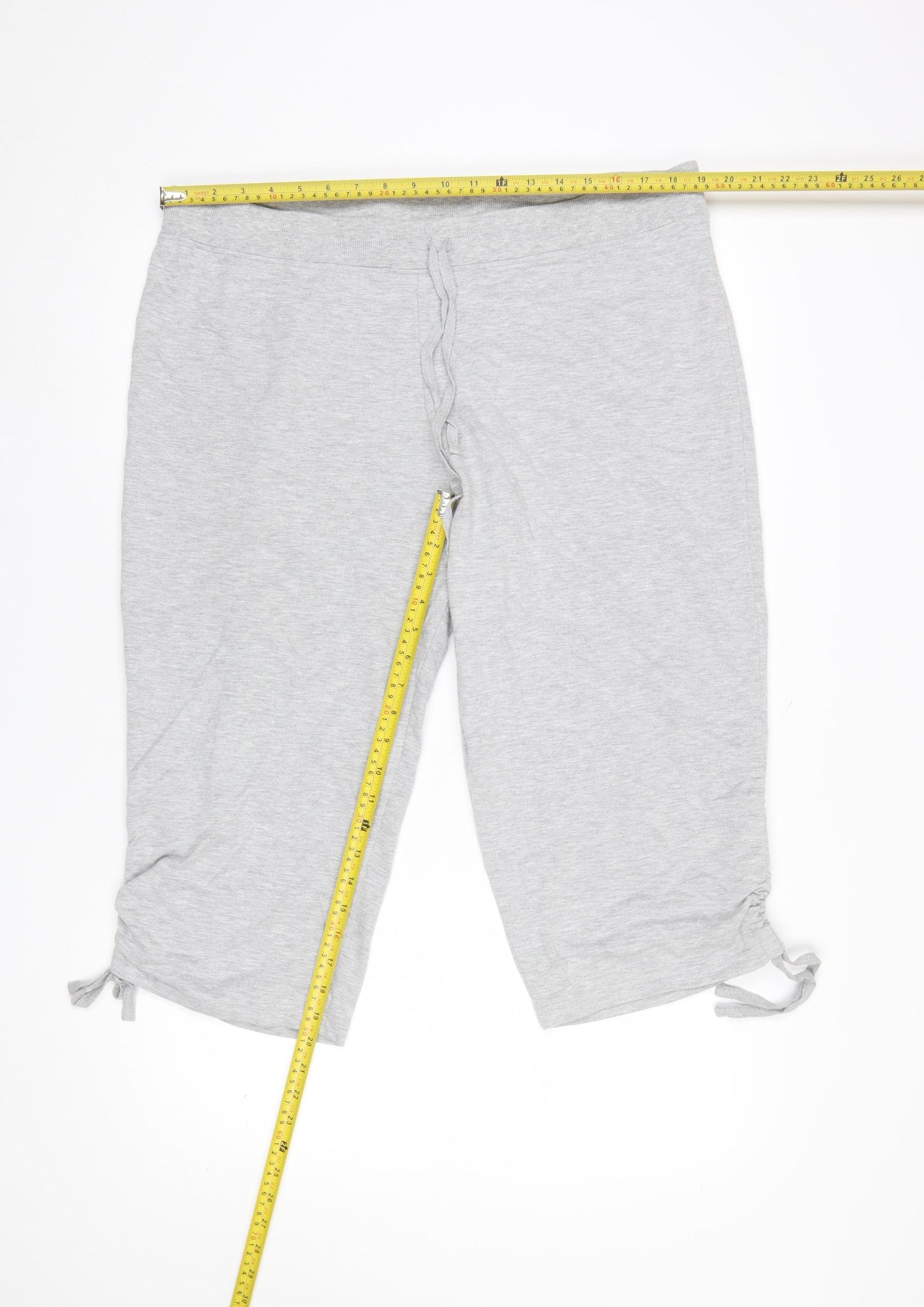 KIT Womens Grey Capri Jersey Trousers Size 20 Comfort Fit