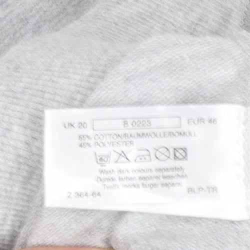 KIT Womens Grey Capri Jersey Trousers Size 20 Comfort Fit