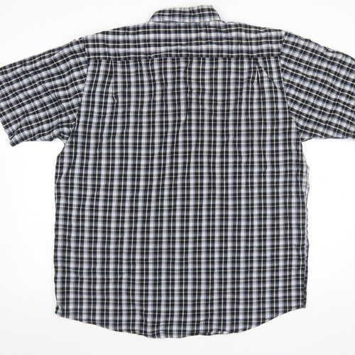 Wrangler Men Blue Check Short Sleeve Button-Up Shirt L