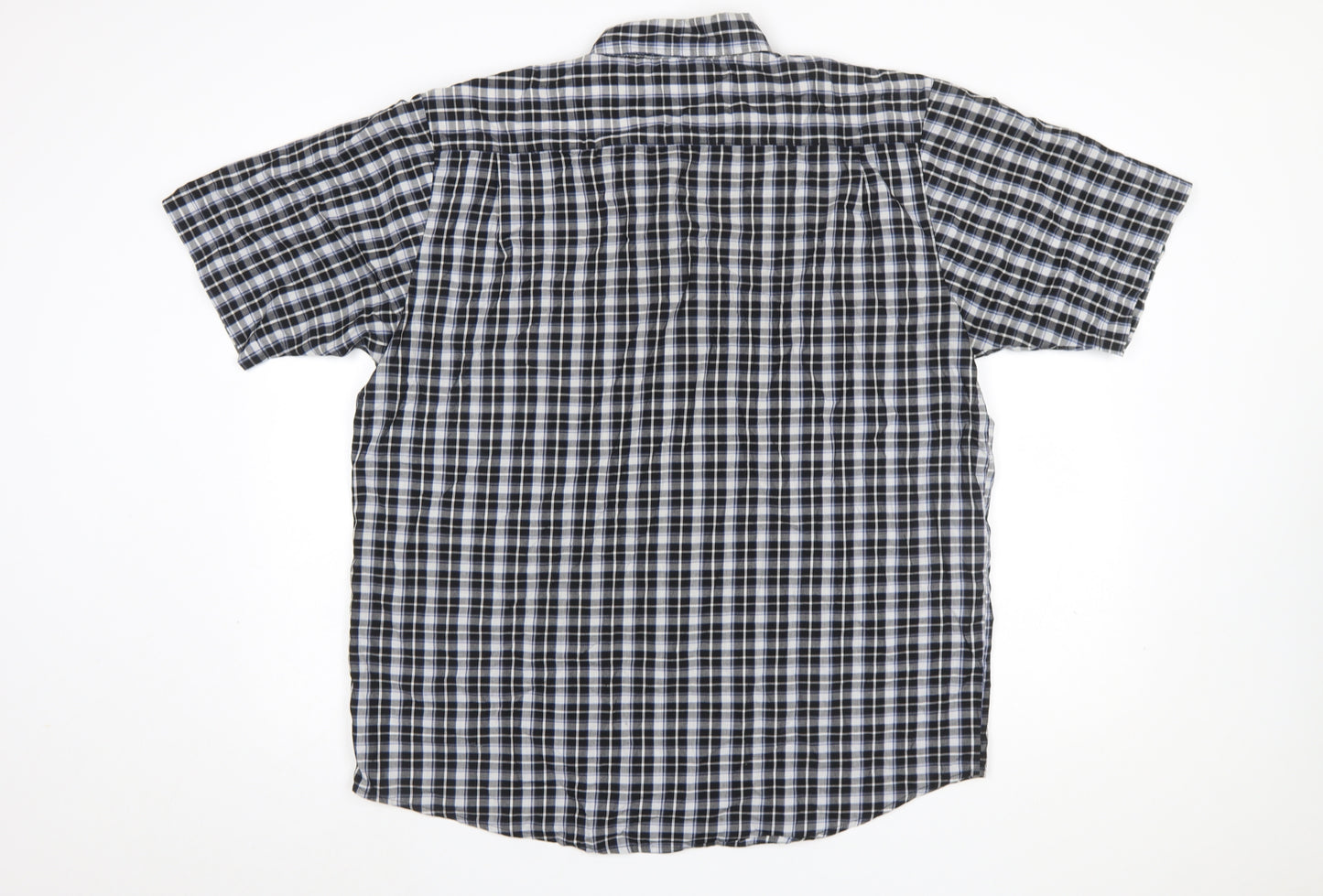 Wrangler Men Blue Check Short Sleeve Button-Up Shirt L