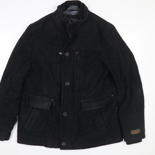 Marks and Spencer Men's Black Cotton Blend Military Jacket L