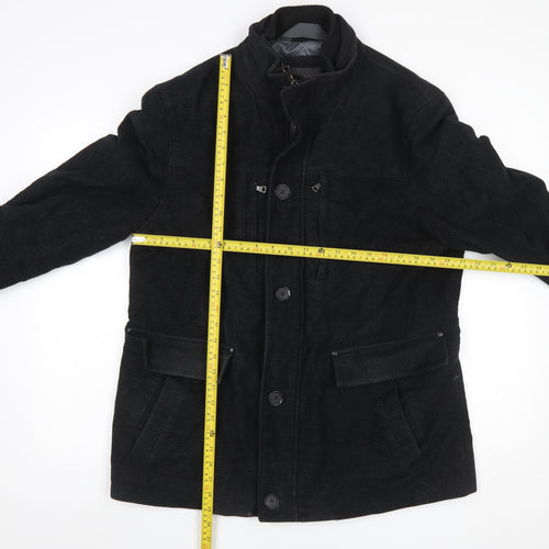 Marks and Spencer Men's Black Cotton Blend Military Jacket L