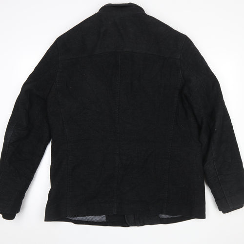 Marks and Spencer Men's Black Cotton Blend Military Jacket L
