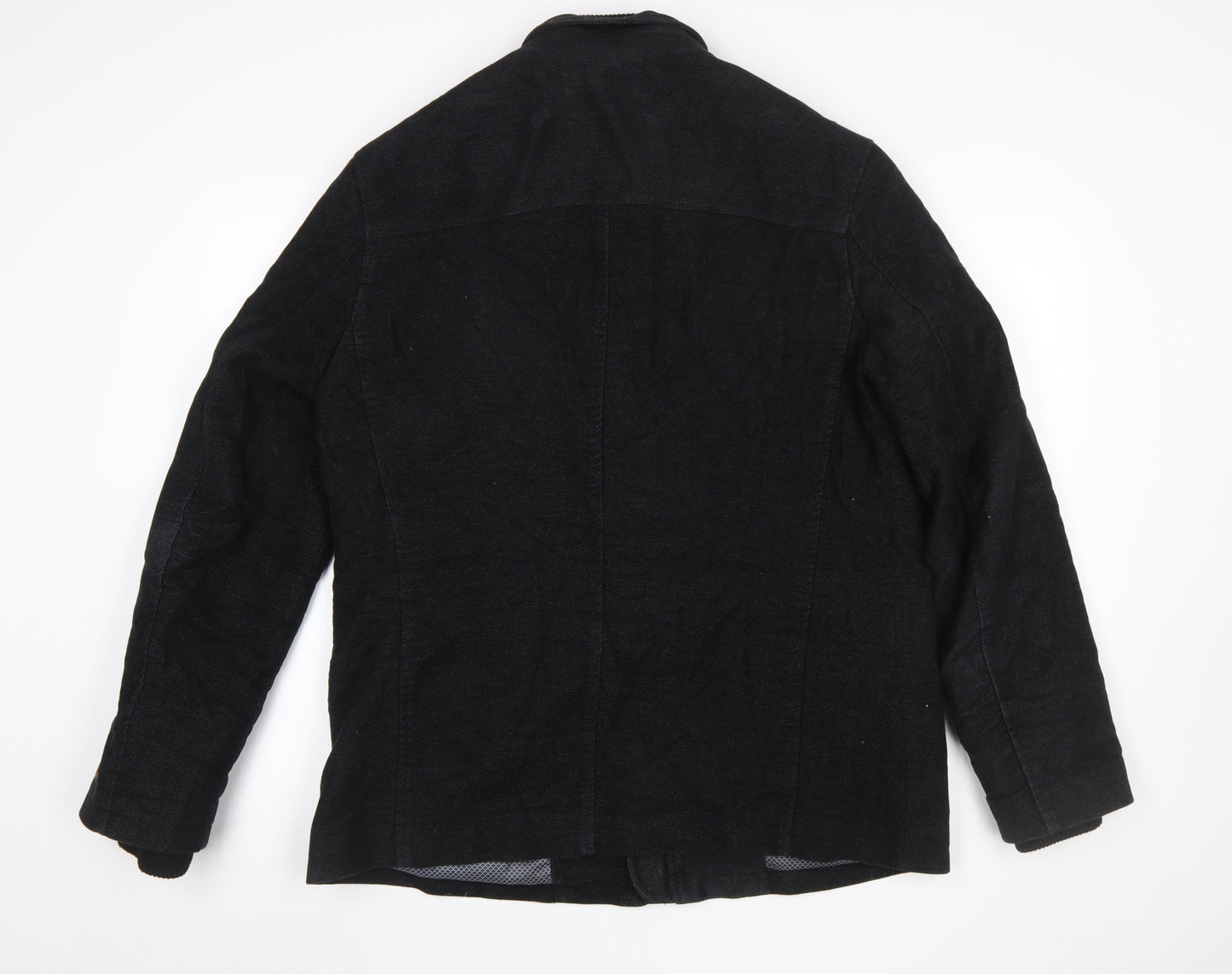 Marks and Spencer Men's Black Cotton Blend Military Jacket L