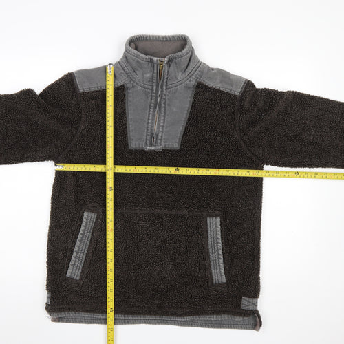 Fat Face Men’s Brown Fleece 1/4 Zip Pullover Sweatshirt Size S