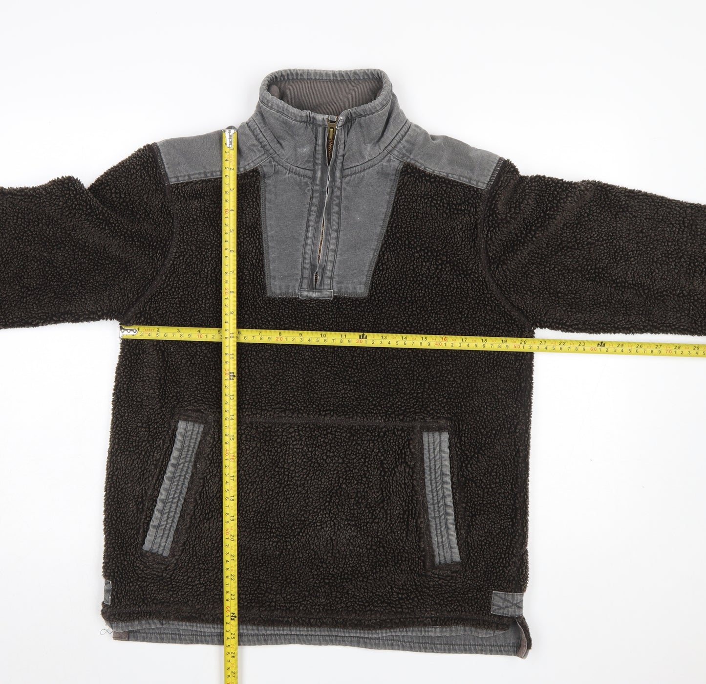 Fat Face Men’s Brown Fleece 1/4 Zip Pullover Sweatshirt Size S