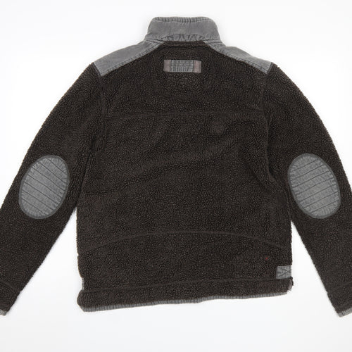 Fat Face Men’s Brown Fleece 1/4 Zip Pullover Sweatshirt Size S
